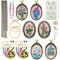 ZOCONE 6 Packs Embroidery Necklace Kits, Embroidery Pendant Kit Mini Cross Stitch Kit with Hoop, Necklace, Pendant, Brooch, Stamped Pattern Cloth, Instructions, etc. Embroidery Kits for Adults